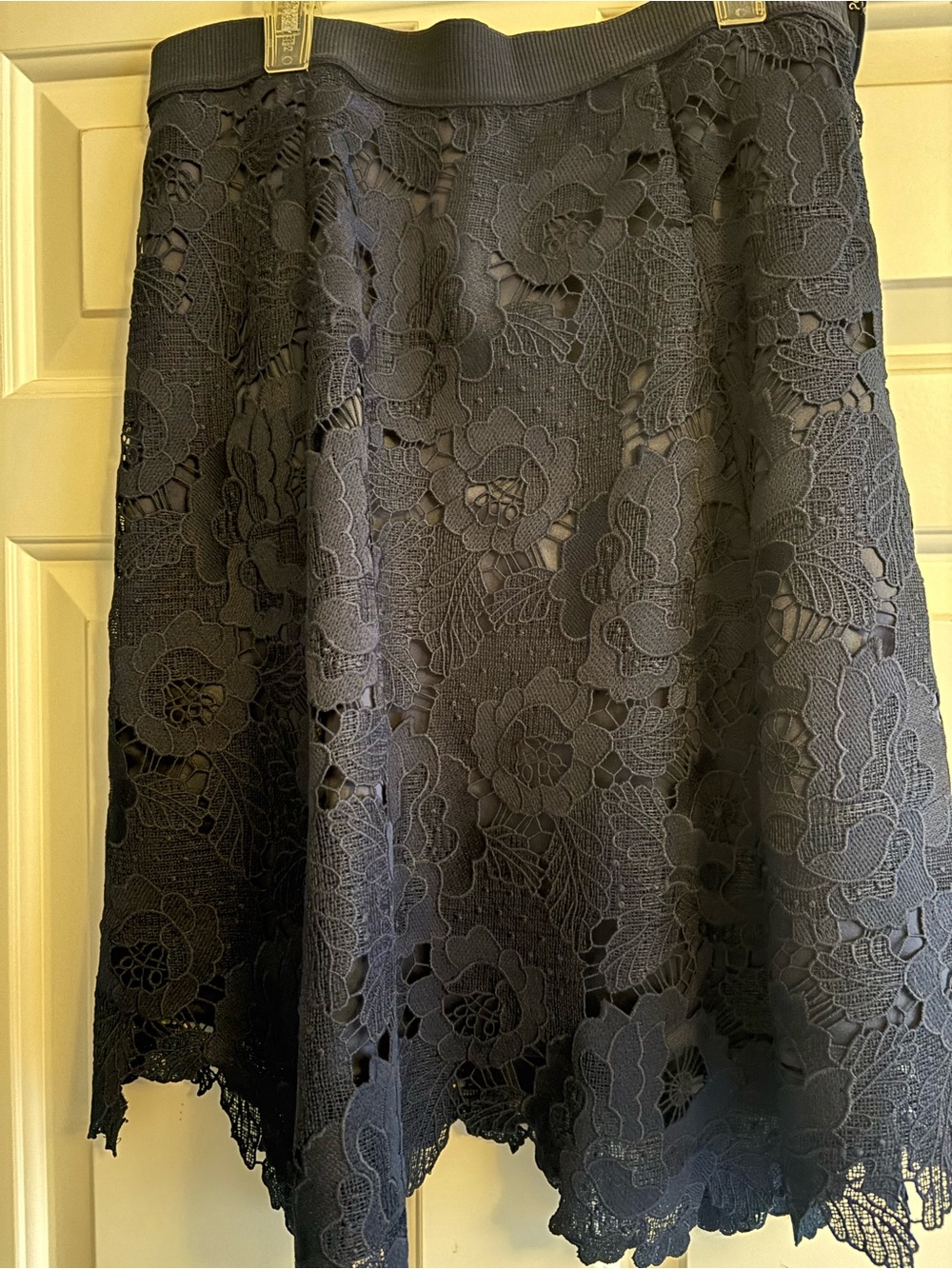 Navy Lace A-Line Women's Skirt
